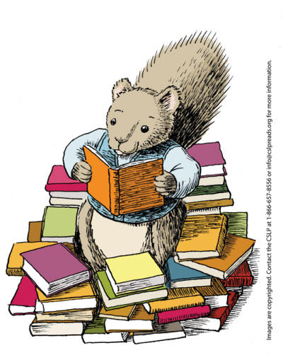 Squirrel with books
