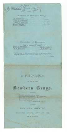 Obverse image of mischianza program, 1877.