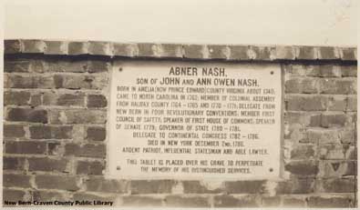 Detail of tablet, Abner Nash Cemetery